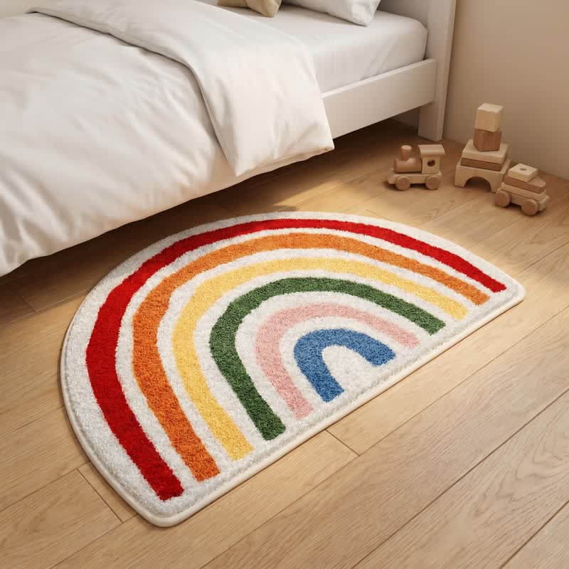 Ownkoti Rainbow Arch Faux Cashmere Bath Rug - image 4