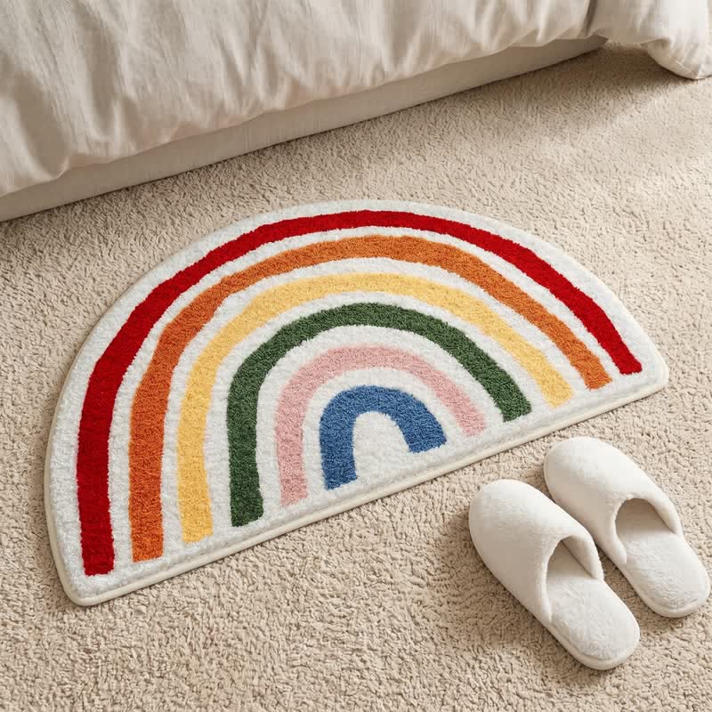 Ownkoti Rainbow Arch Faux Cashmere Bath Rug - image 2
