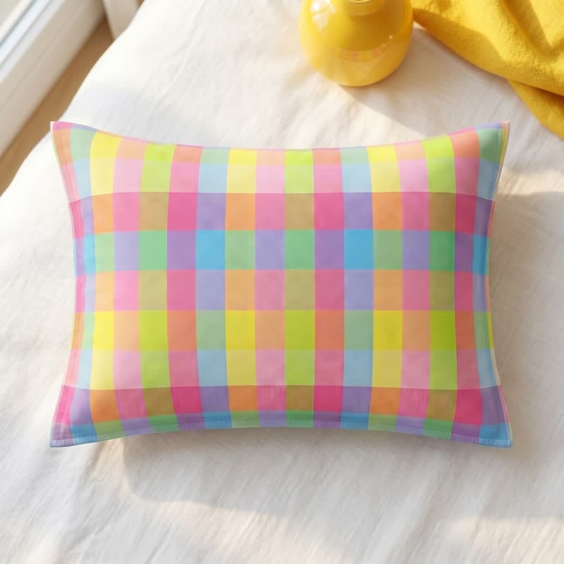 Ownkoti Candy Plaid Rectangular Cotton Gauze  Pillowcases - image 2