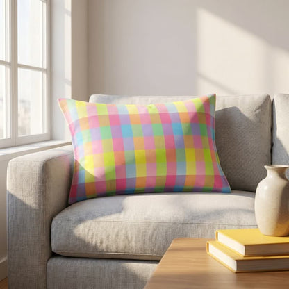 Ownkoti Candy Plaid Rectangular Cotton Gauze  Pillowcases - image 1