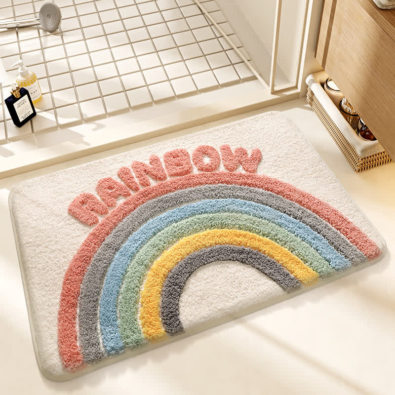 Ownkoti Modern Rainbow Plush Bath Rug - Rainbow - 31'' × 47'' - image 0
