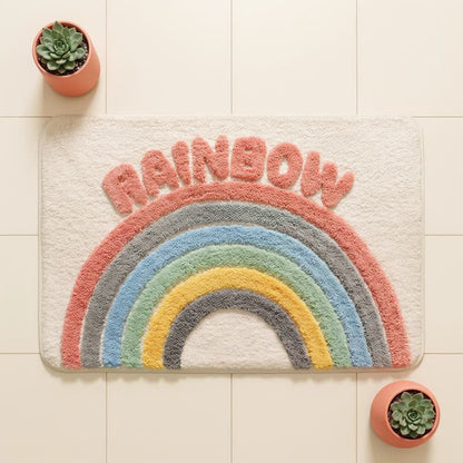 Ownkoti Modern Rainbow Plush Bath Rug - image 1