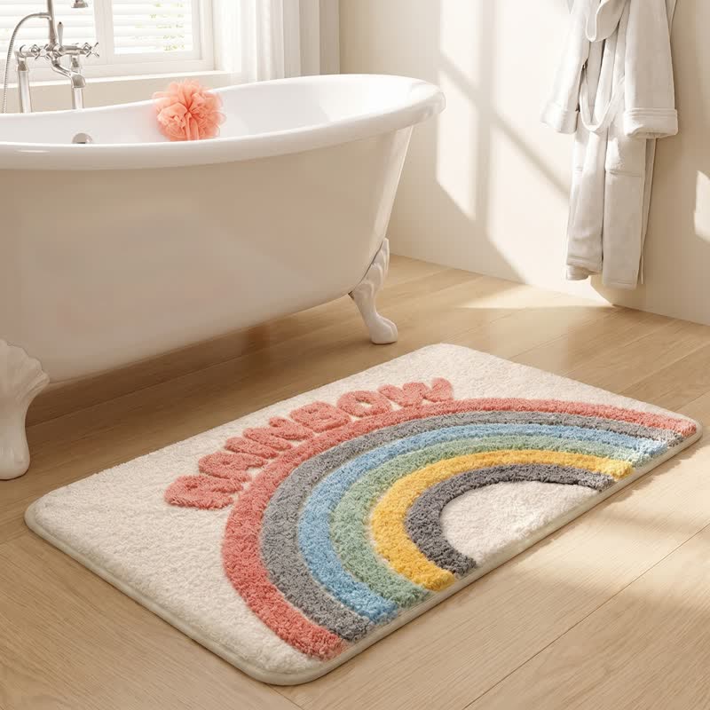 Ownkoti Modern Rainbow Plush Bath Rug - image 4