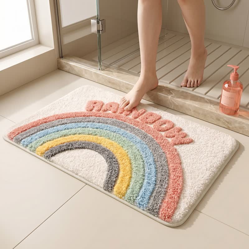 Ownkoti Modern Rainbow Plush Bath Rug - image 3
