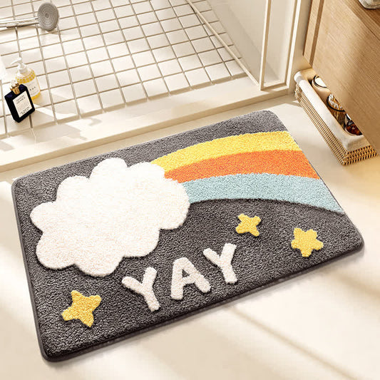 Ownkoti YAY Rainbow Faux Cashmere Bath Rug - DimGray - 31'' × 47'' - image 0