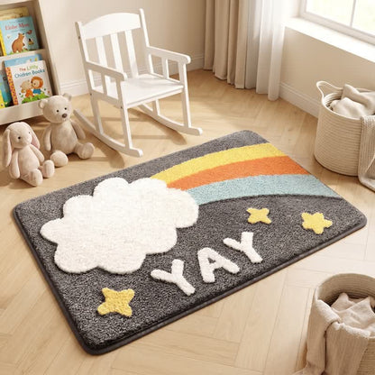 Ownkoti YAY Rainbow Faux Cashmere Bath Rug - image 1