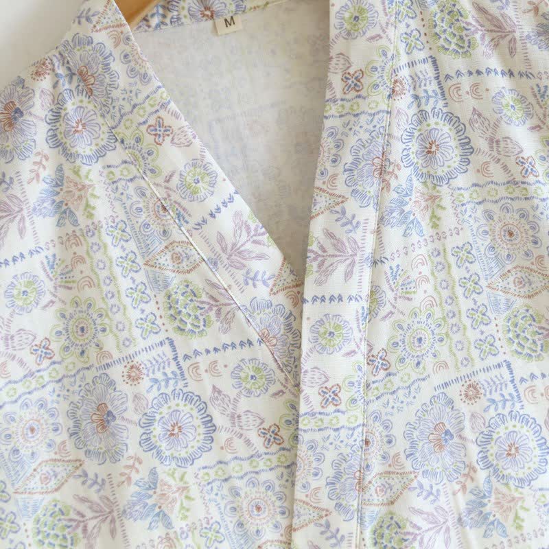 Ownkoti Ethnic Vintage Floral Cotton Kimono Robe - image 8