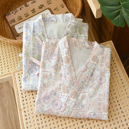 Ownkoti Ethnic Vintage Floral Cotton Kimono Robe - image 2