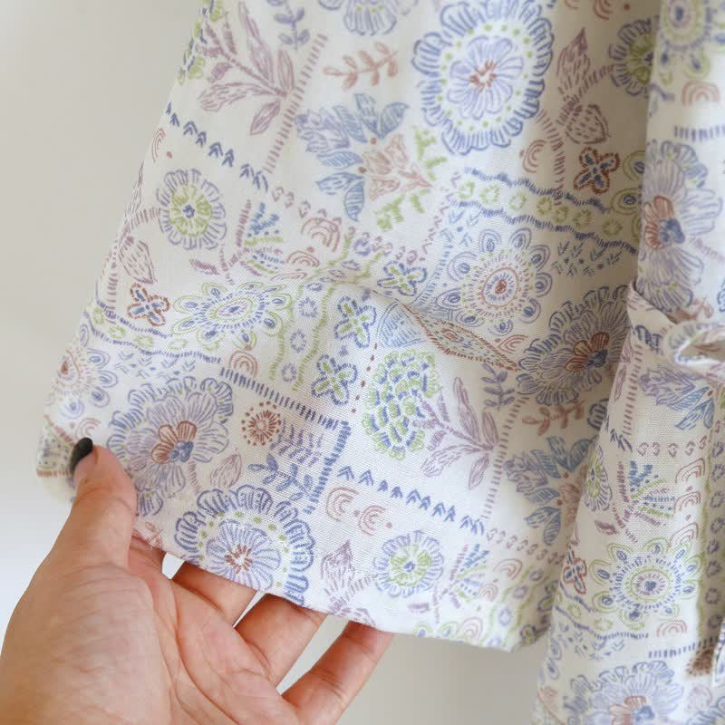 Ownkoti Ethnic Vintage Floral Cotton Kimono Robe - image 9
