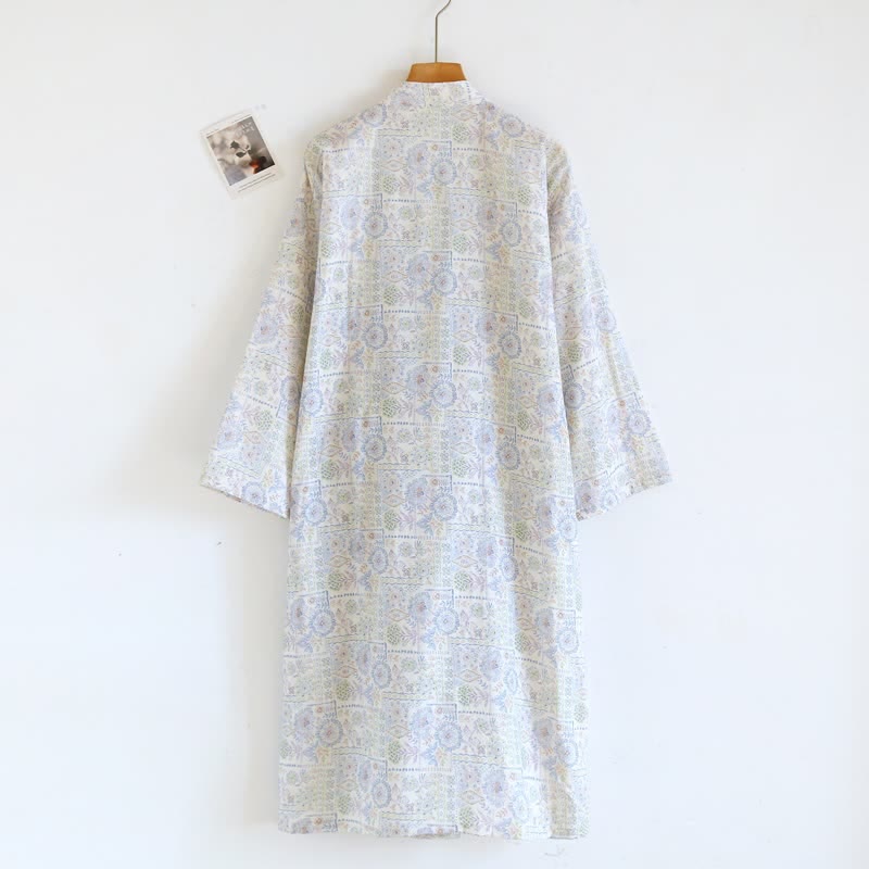 Ownkoti Ethnic Vintage Floral Cotton Kimono Robe - image 5