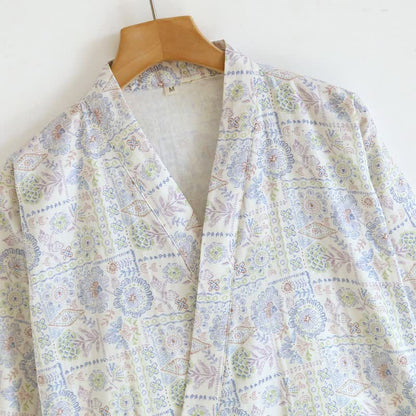 Ownkoti Ethnic Vintage Floral Cotton Kimono Robe - image 7