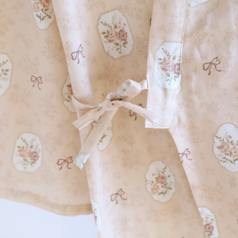 Ownkoti Framed Rose & Bow Cotton Kimono Robe - image 8