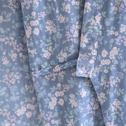 Ownkoti Rustic Blue Floral Cotton Kimono Robe - image 5