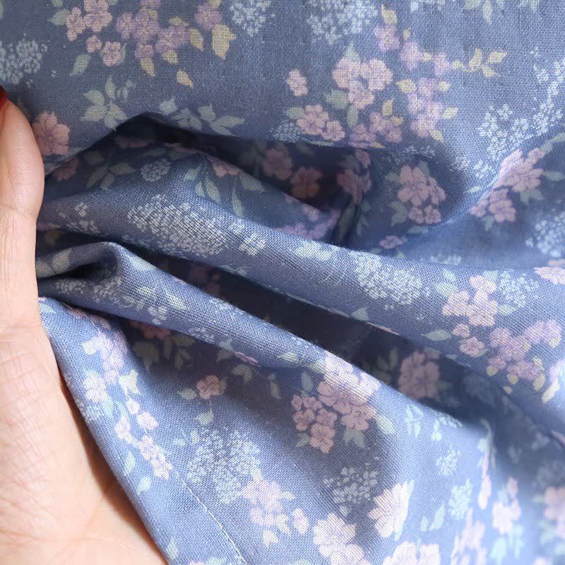 Ownkoti Rustic Blue Floral Cotton Kimono Robe - image 8