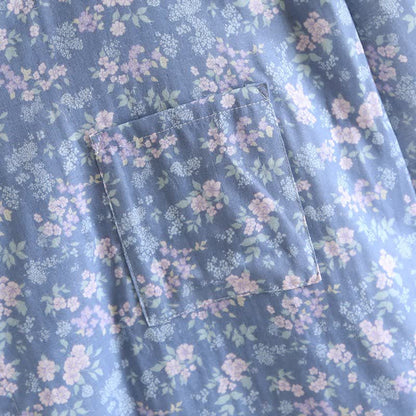 Ownkoti Rustic Blue Floral Cotton Kimono Robe - image 6