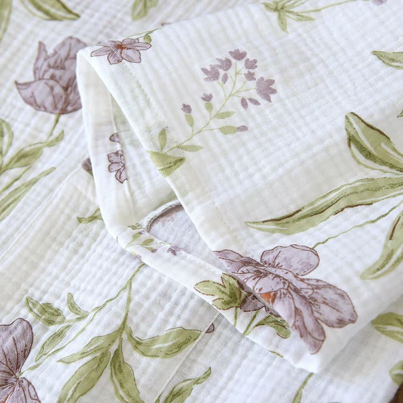 Ownkoti Violet Floral Cotton Kimono Robe - image 8
