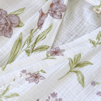 Ownkoti Violet Floral Cotton Kimono Robe - image 4