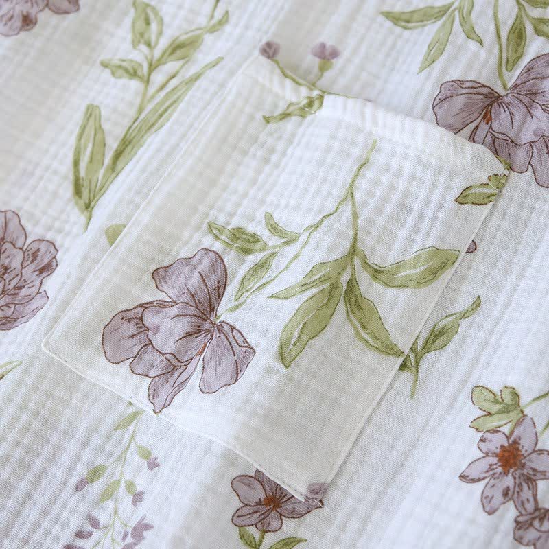 Ownkoti Violet Floral Cotton Kimono Robe - image 6