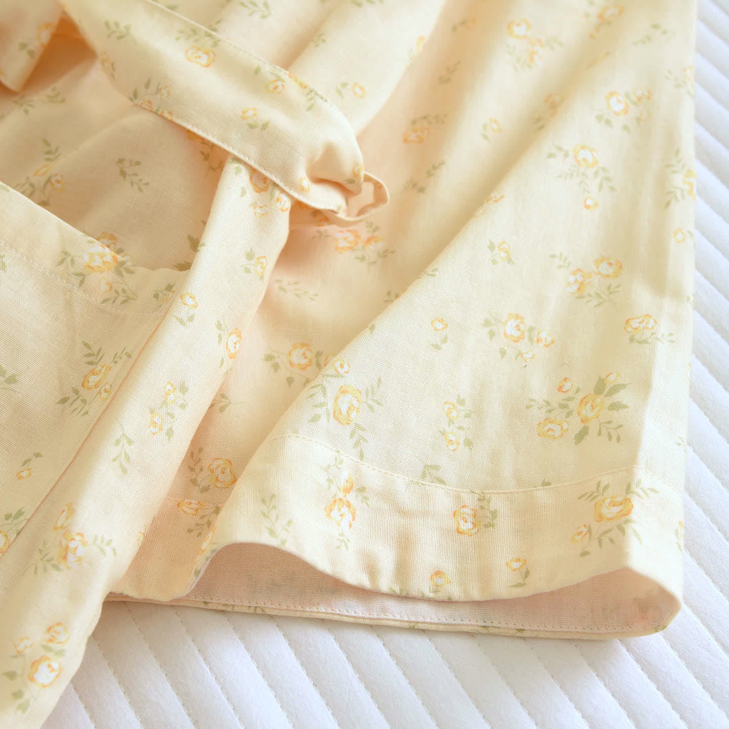 Ownkoti Yellow Botanical Cotton Gauze Kimono Robe - image 6