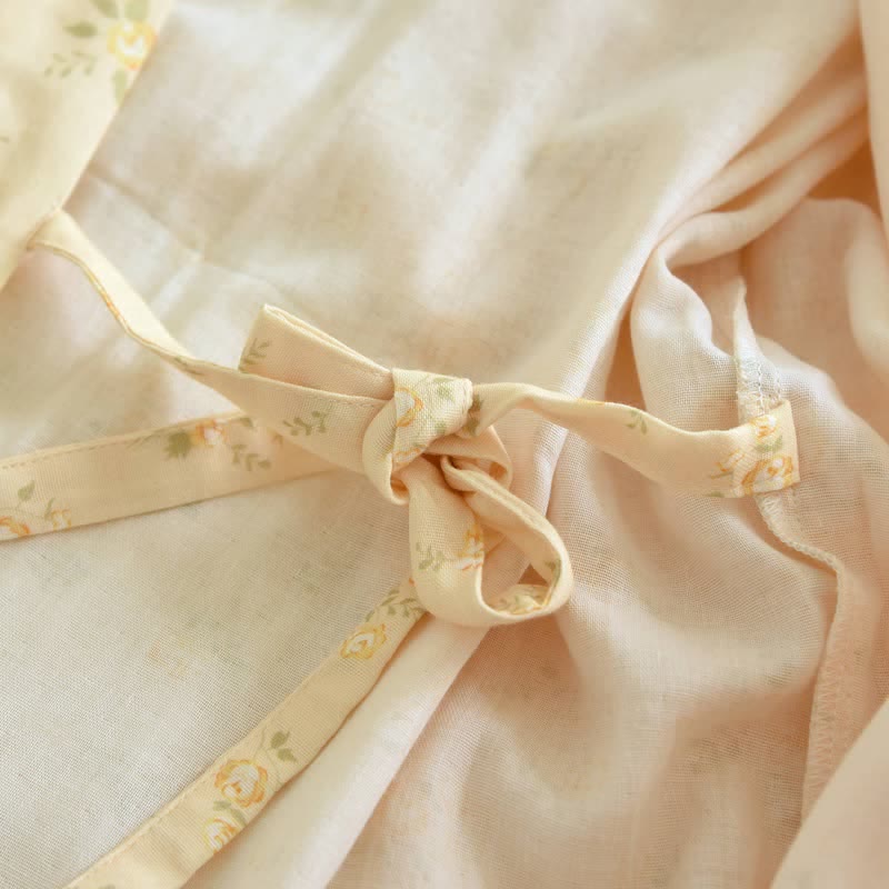 Ownkoti Yellow Botanical Cotton Gauze Kimono Robe - image 8
