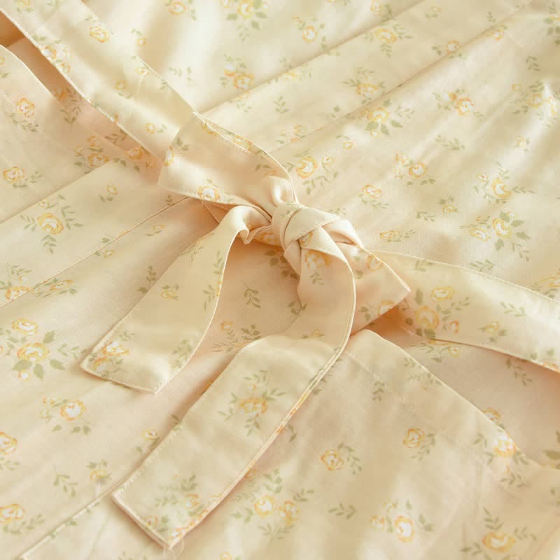 Ownkoti Yellow Botanical Cotton Gauze Kimono Robe - image 7