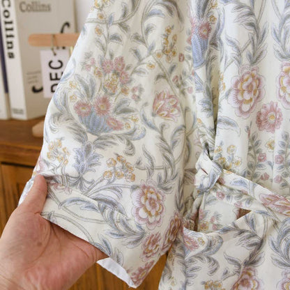 Ownkoti Floral Cotton Gauze Kimono Robe with Pocket - image 5