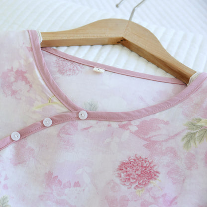 Ownkoti Hydrangea Floral Padded  Cropped Pants Nightwear - image 3