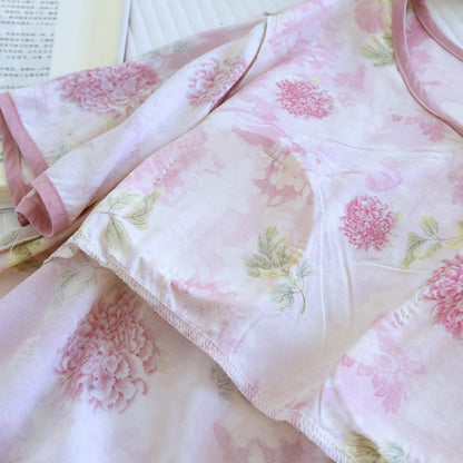 Ownkoti Hydrangea Floral Padded  Cropped Pants Nightwear - image 4