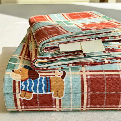 Ownkoti Cottage Dog & Plaid Cotton Bedspread - image 4
