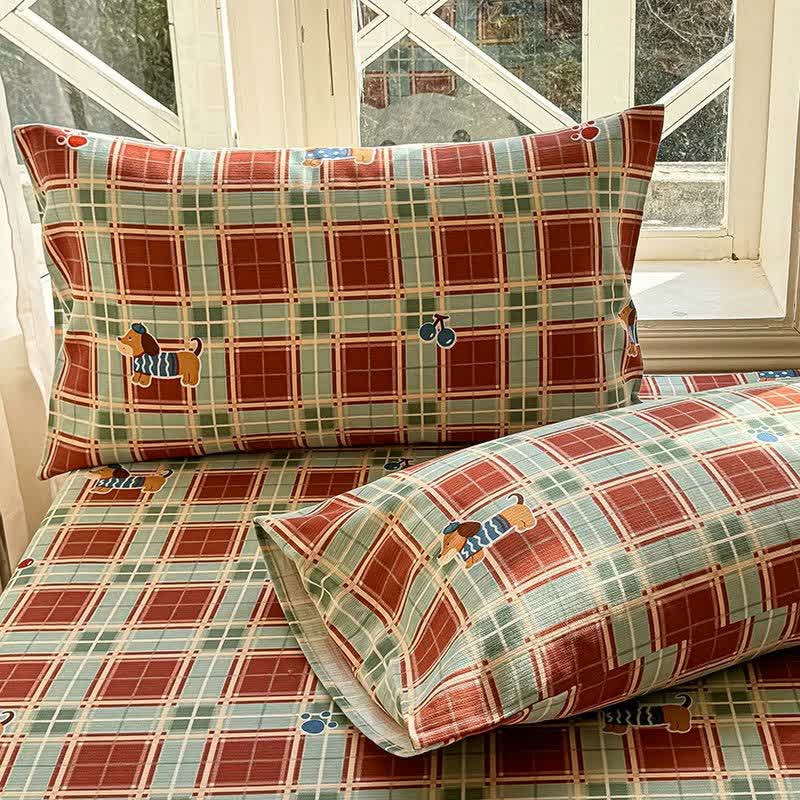Ownkoti Cottage Dog & Plaid Cotton Bedspread - image 5