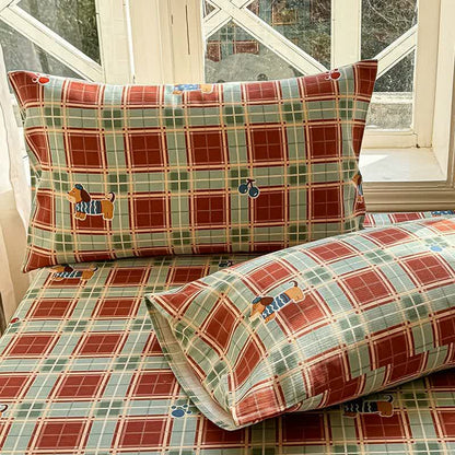 Ownkoti Cottage Dog & Plaid Cotton Bedspread - image 5