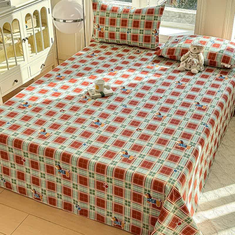 Ownkoti Cottage Dog & Plaid Cotton Bedspread - image 2