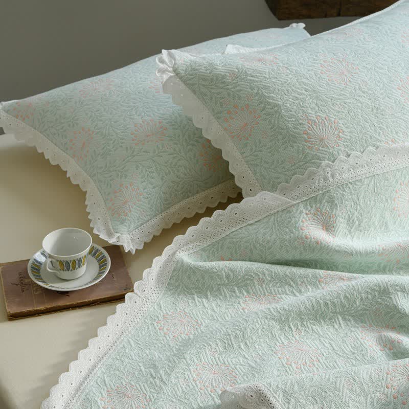 Ownkoti Lace Trim Reversibe Floral Cotton Bedspread - image 10