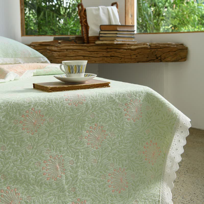 Ownkoti Lace Trim Reversibe Floral Cotton Bedspread - image 4