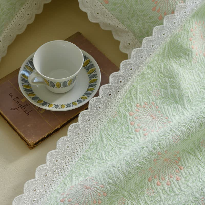 Ownkoti Lace Trim Reversibe Floral Cotton Bedspread - image 7