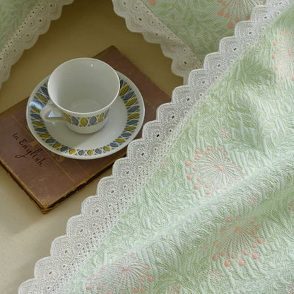 Ownkoti Lace Trim Reversibe Floral Cotton Bedspread - image 7