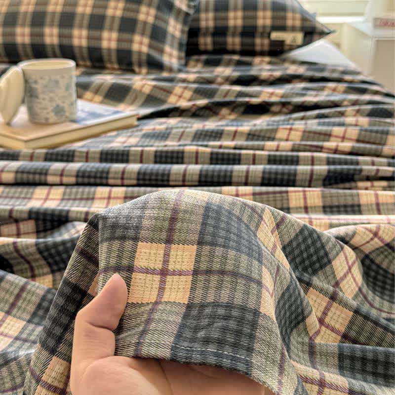 Ownkoti Neutral Plaid Pure Cotton Bedspread - image 6
