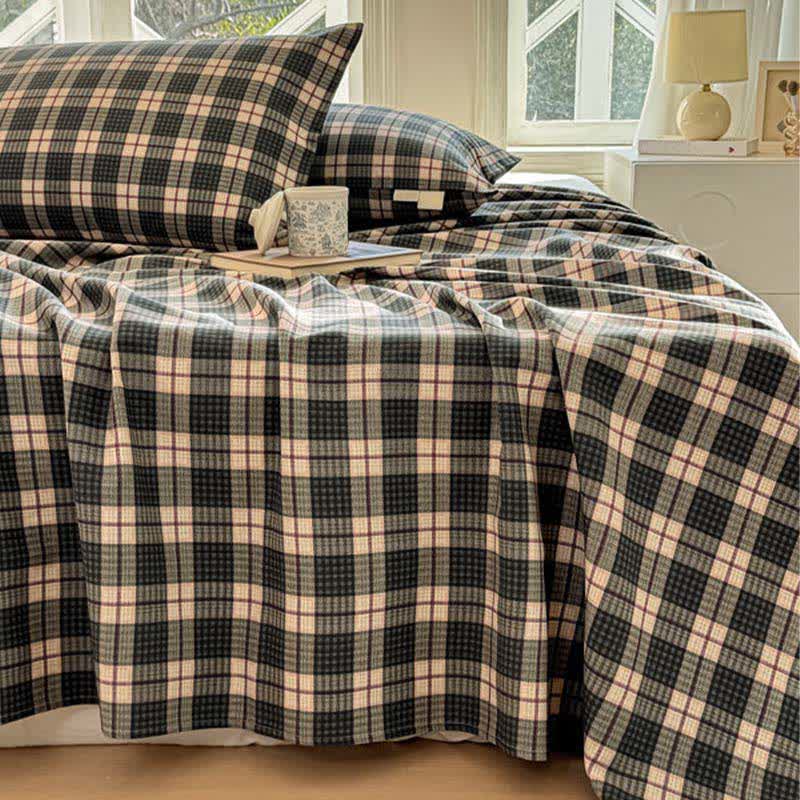 Ownkoti Neutral Plaid Pure Cotton Bedspread - image 3