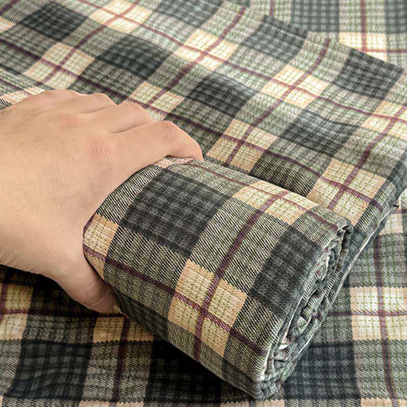 Ownkoti Neutral Plaid Pure Cotton Bedspread - image 7