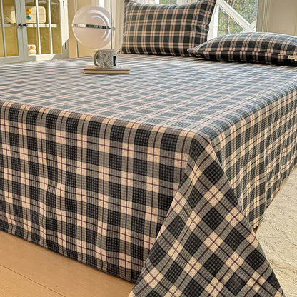 Ownkoti Neutral Plaid Pure Cotton Bedspread - Bedspread with 2PCS Pillowcases - Cal King - image 0