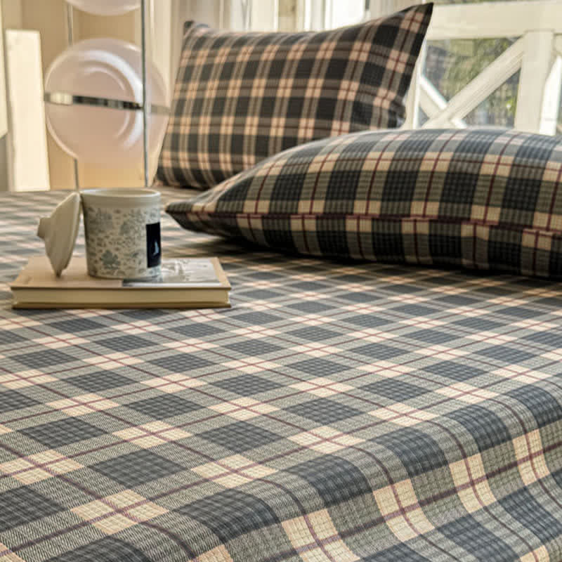 Ownkoti Neutral Plaid Pure Cotton Bedspread - image 4