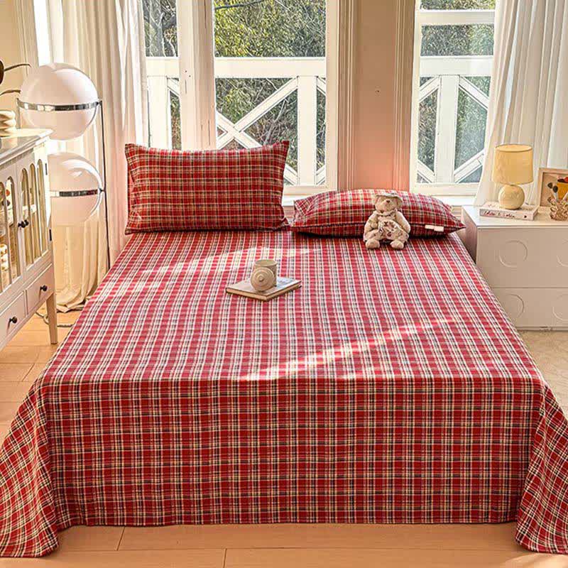 Ownkoti Classic Red Plaid Pure Cotton Bedspread - image 1