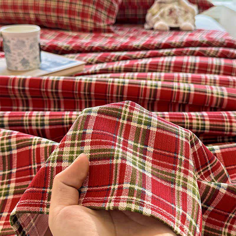Ownkoti Classic Red Plaid Pure Cotton Bedspread - image 10