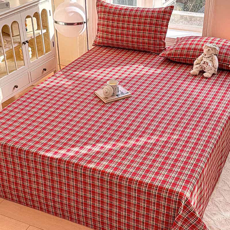 Ownkoti Classic Red Plaid Pure Cotton Bedspread - image 3
