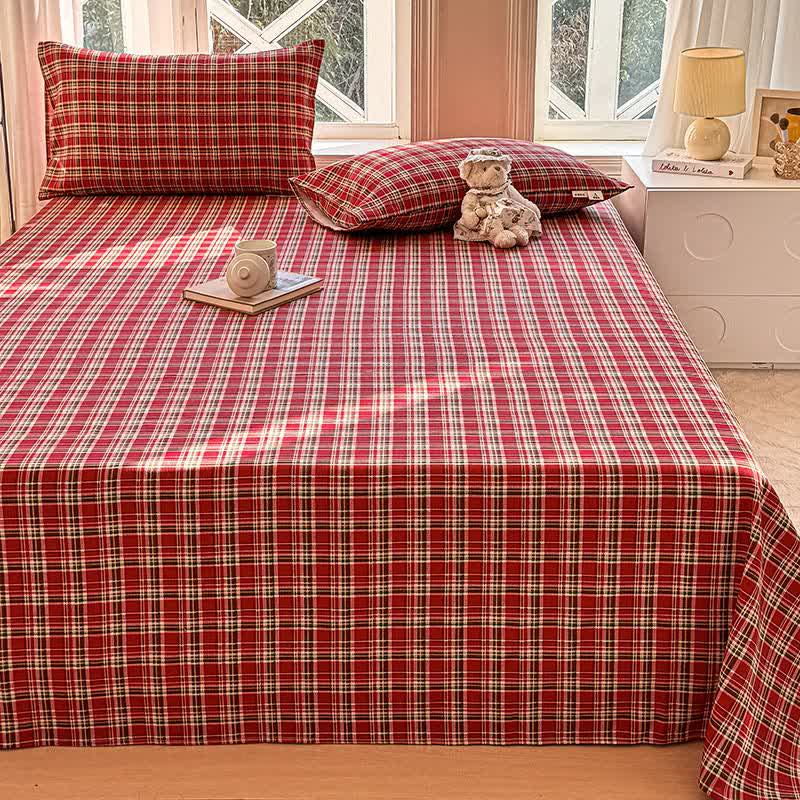 Ownkoti Classic Red Plaid Pure Cotton Bedspread - image 4