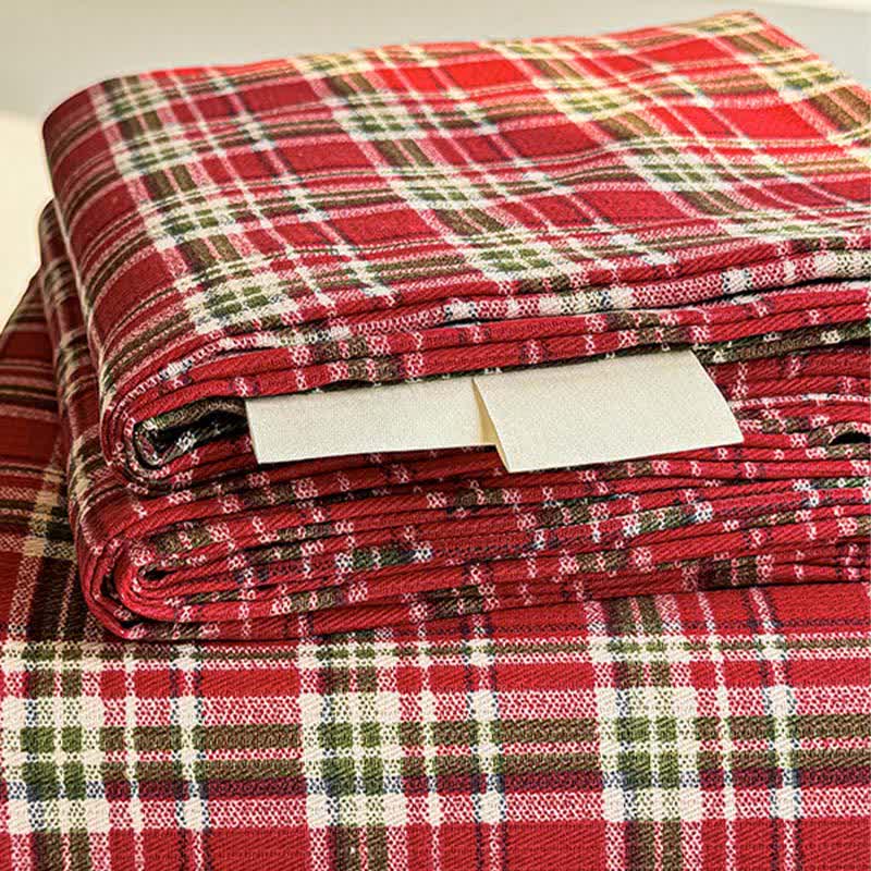 Ownkoti Classic Red Plaid Pure Cotton Bedspread - image 6