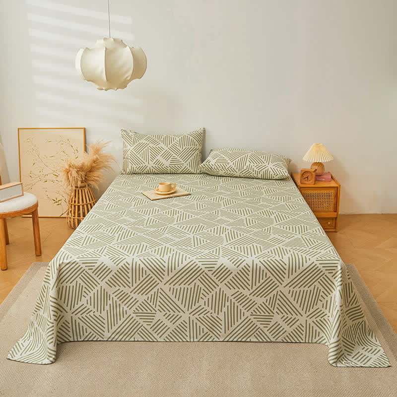Ownkoti Geometric Linear Print  Pure Cotton Bedspread - image 1