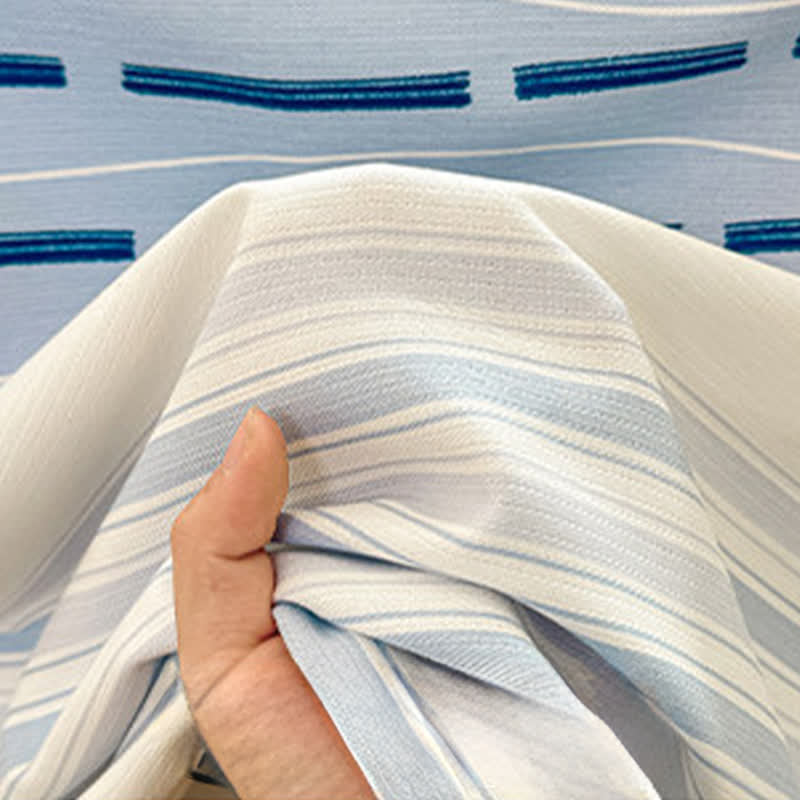 Ownkoti Blue Mixed Stripe & Gingham Cotton Bedspread - image 6