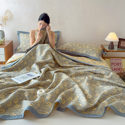 Ownkoti 3-Layer Muslin Cotton Floral Blanket Quilt - image 5