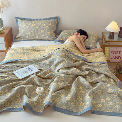 Ownkoti 3-Layer Muslin Cotton Floral Blanket Quilt - image 6